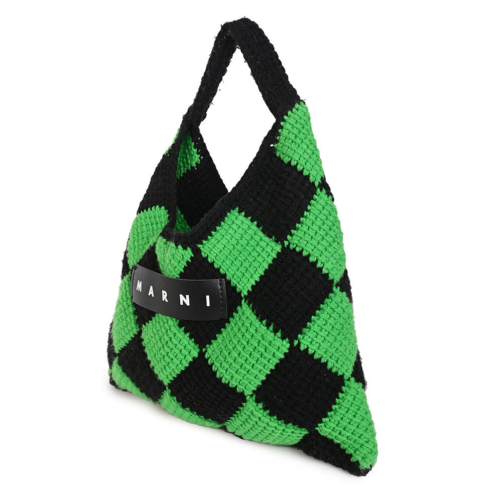 Marni Market Tech Wool Green & Black Crochet Mini Bag