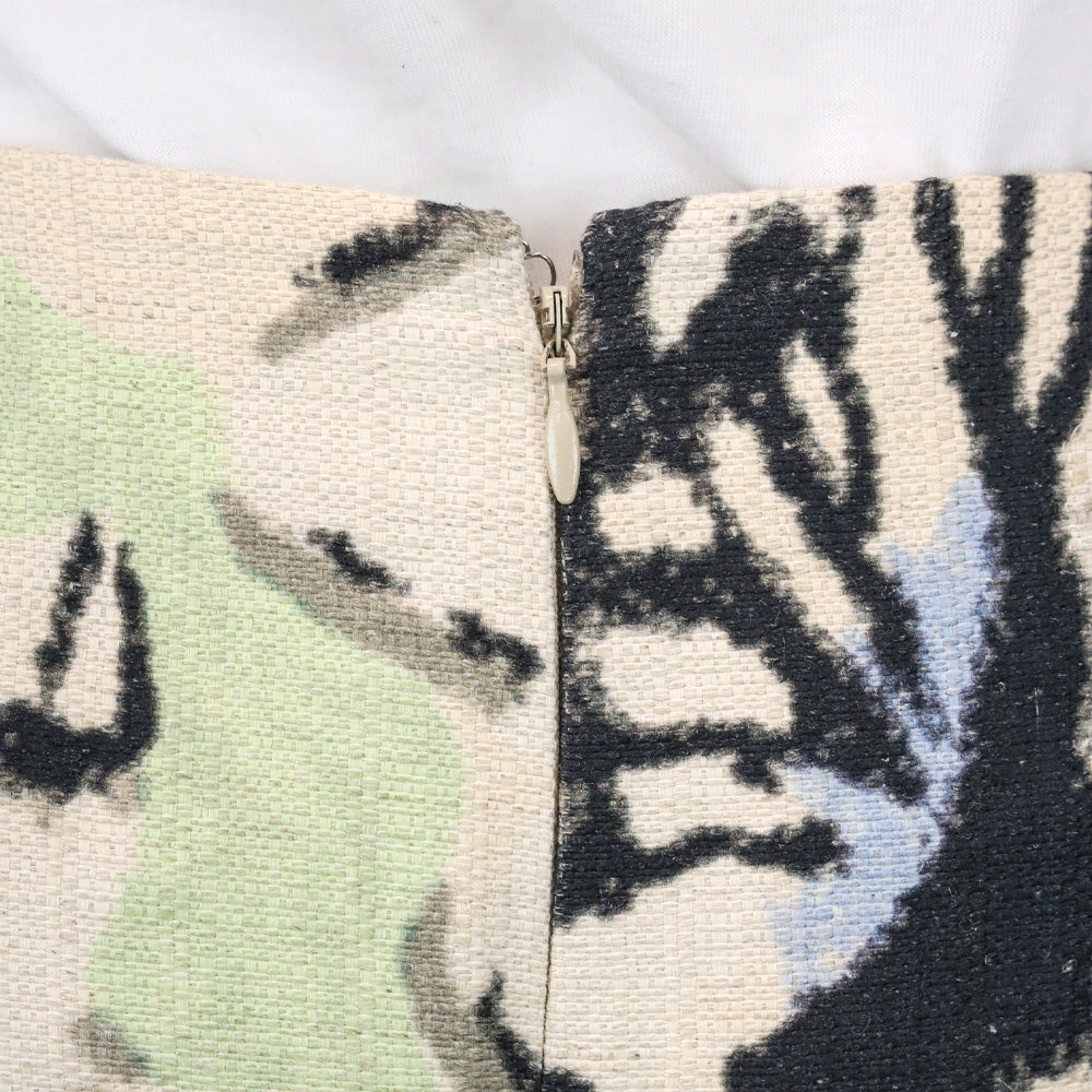 Marni Abstract Floral Print Canvas Midi Skirt
