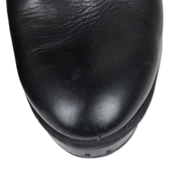Marni Black Leather Platform Riding Booties