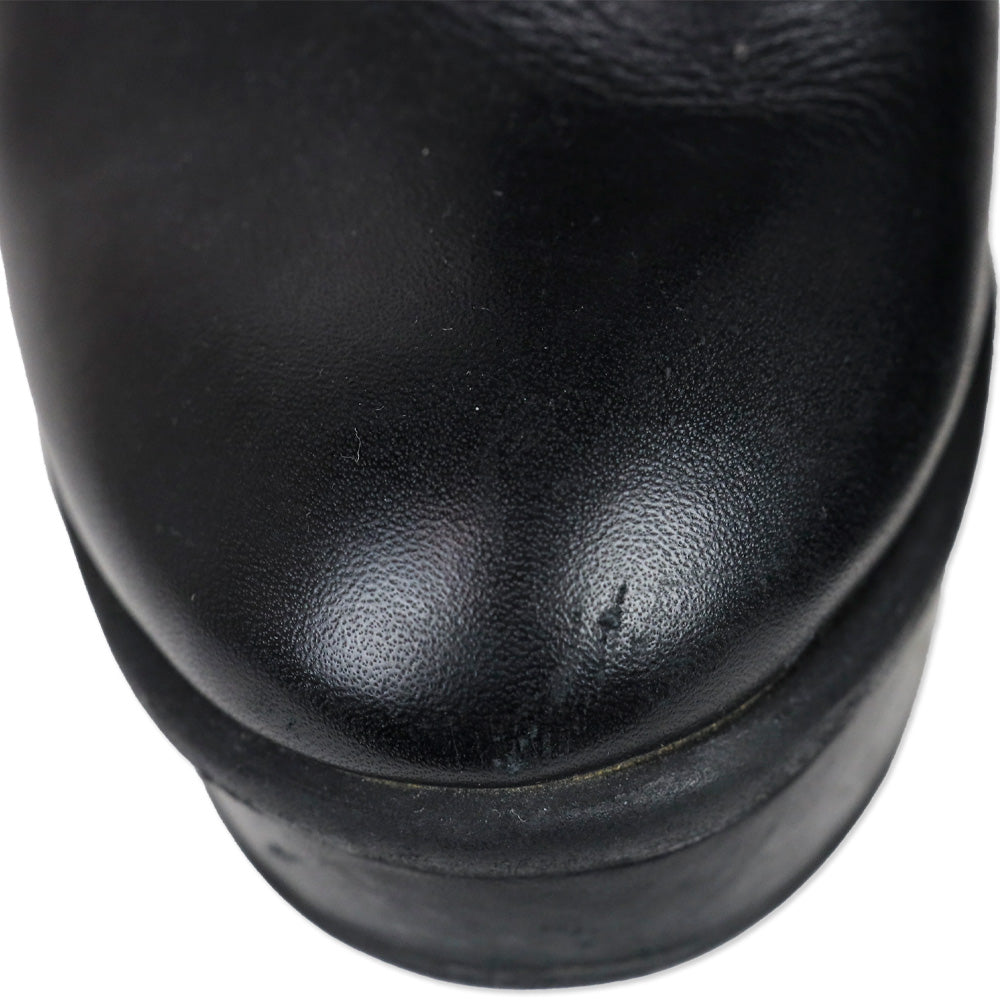 Marni Black Leather Platform Riding Booties