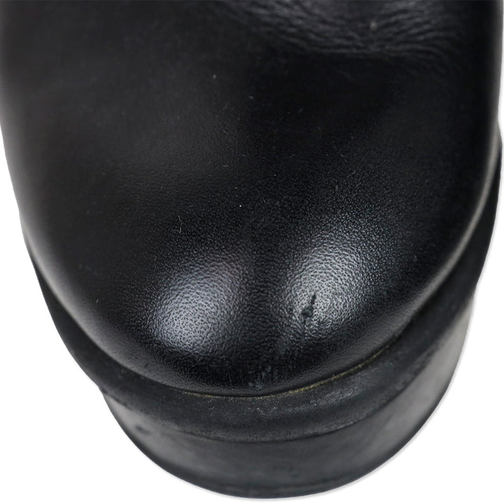 Marni Black Leather Platform Riding Booties