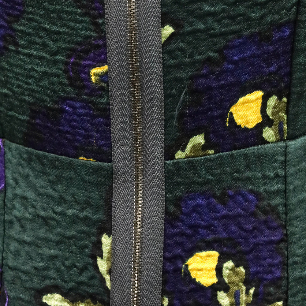Marni Green & Purple Floral Print Sleeveless Midi Dress