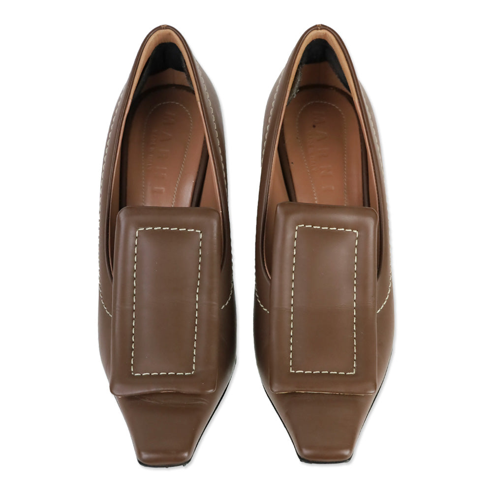 Marni Pre-Fall 2017 Brown Leather Pumps