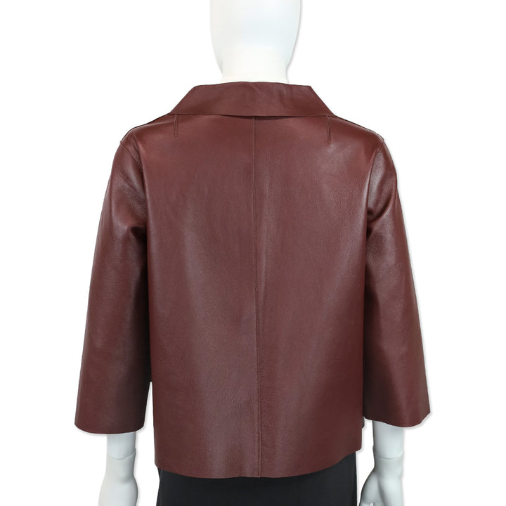 Marni Winter Edition 2013 Bordeaux & Copper Lambskin Leather Blazer