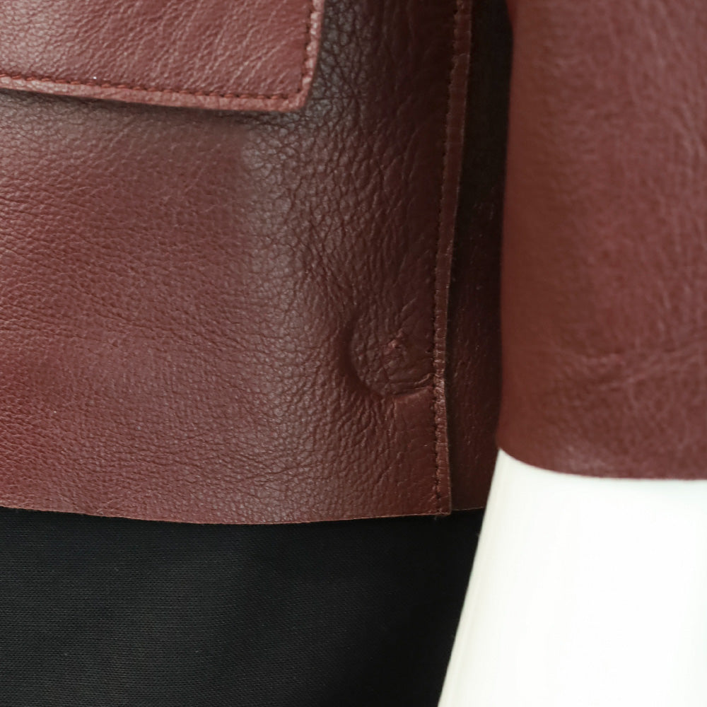 Marni Winter Edition 2013 Bordeaux & Copper Lambskin Leather Blazer