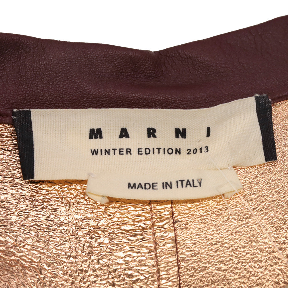 Marni Winter Edition 2013 Bordeaux & Copper Lambskin Leather Blazer