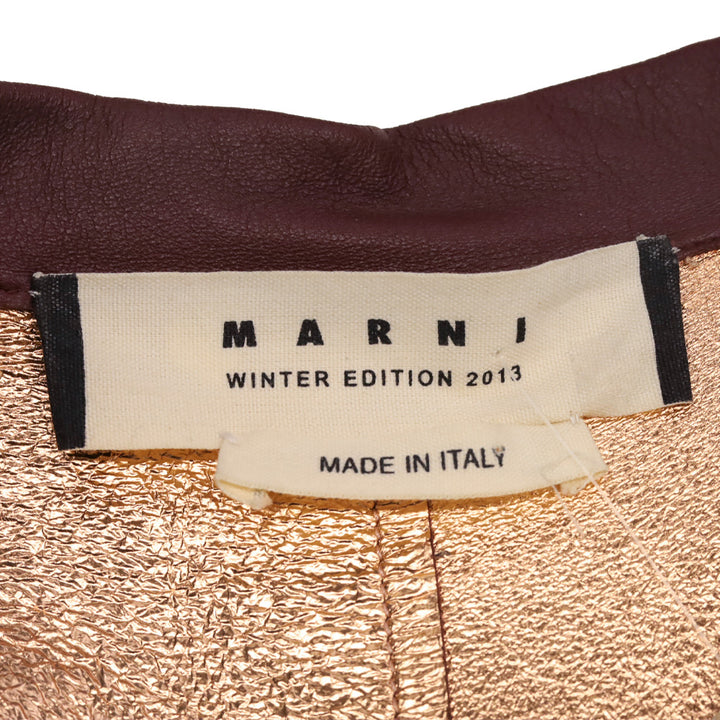 Marni Winter Edition 2013 Bordeaux & Copper Lambskin Leather Blazer
