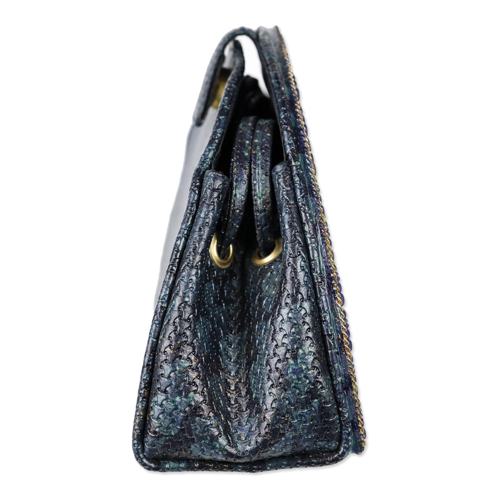 Mary Frances Peacock Beaded Shoulder Handbag
