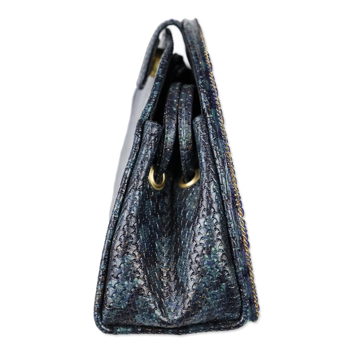 Mary Frances Peacock Beaded Shoulder Handbag