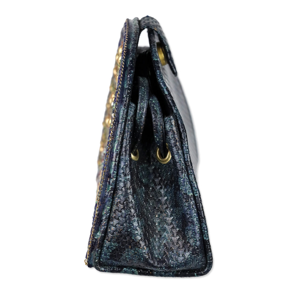 Mary Frances Peacock Beaded Shoulder Handbag