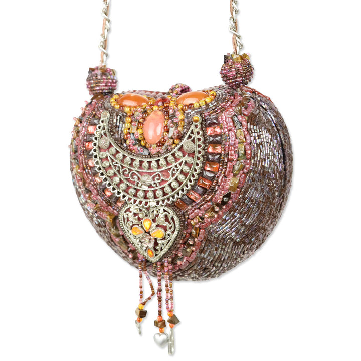 Mary Frances Razzle Dazzle Heart Beaded Handbag