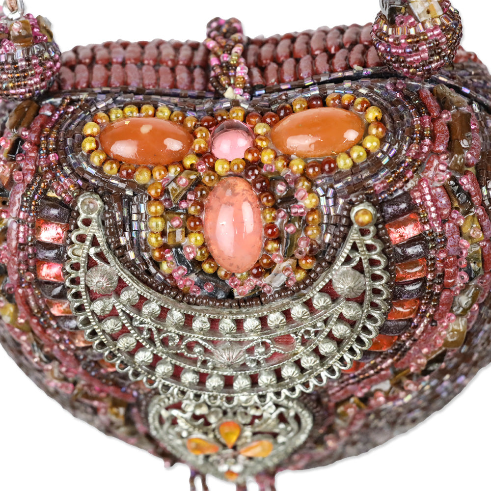 Mary Frances Razzle Dazzle Heart Beaded Handbag