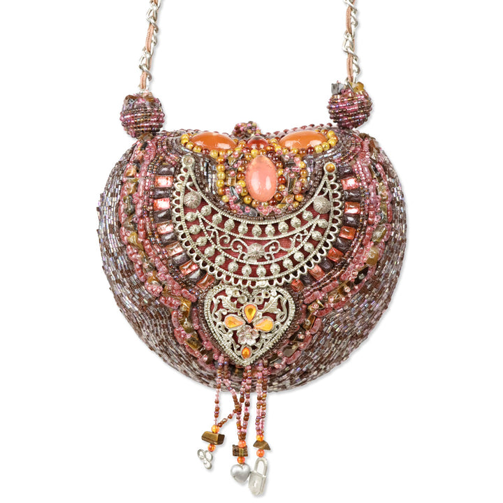 Mary Frances Razzle Dazzle Heart Beaded Handbag