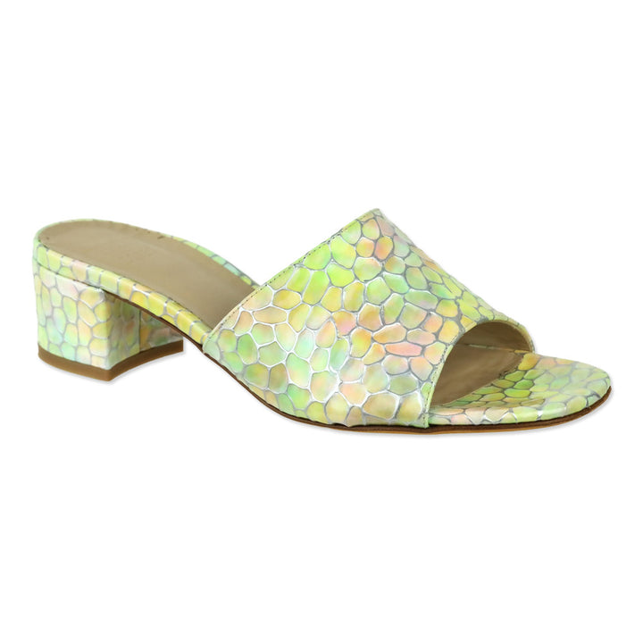 Maryam Nassir Zadeh Iridescent Rainbow Agatha Leather Slides