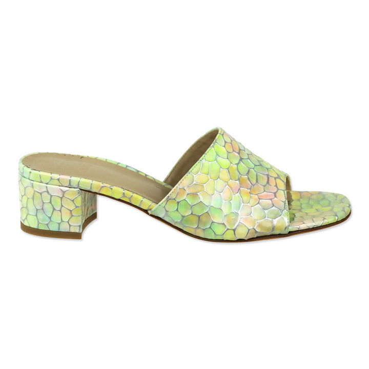 Maryam Nassir Zadeh Iridescent Rainbow Agatha Leather Slides
