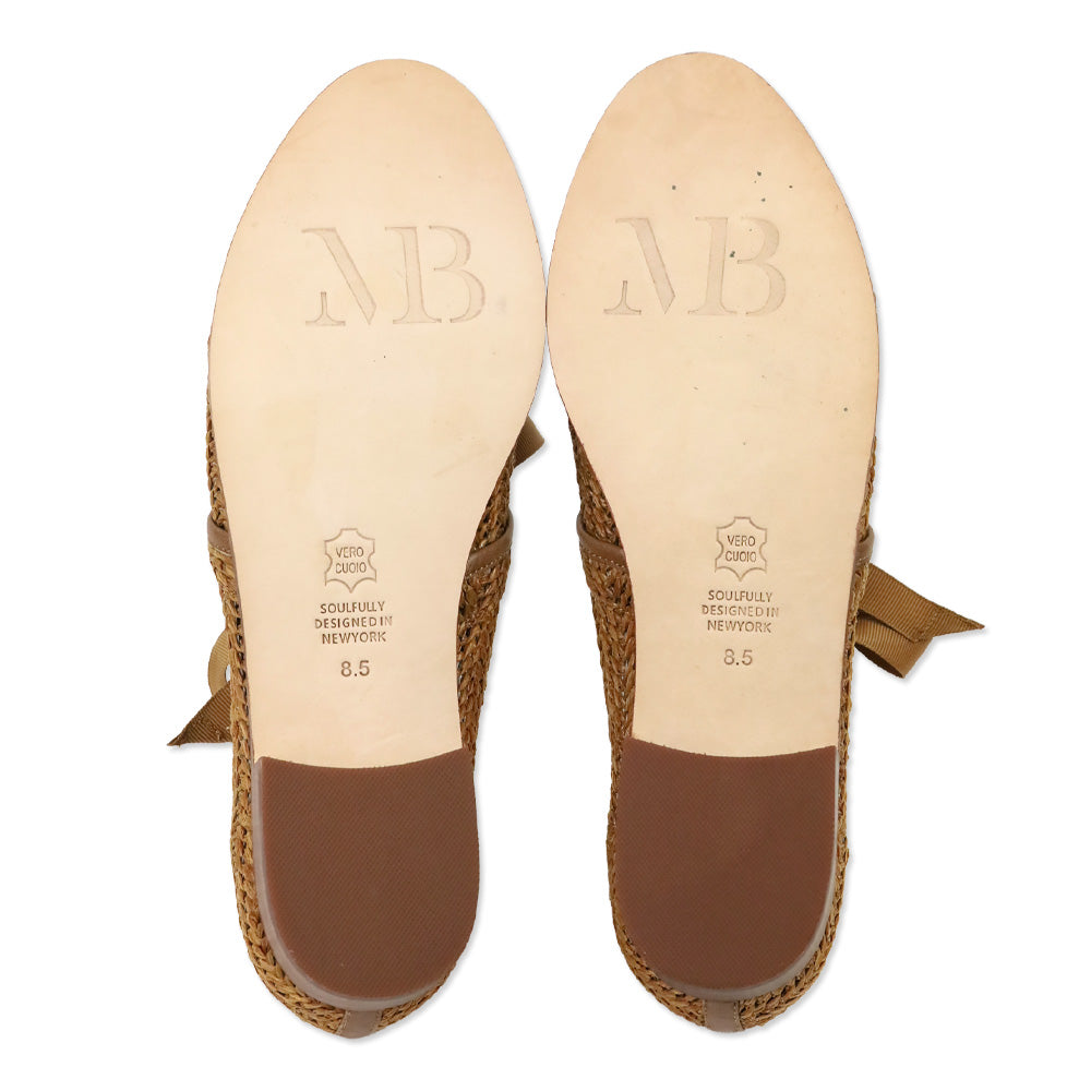 Matt Bernson Dita Brown Raffia Lace-Up Oxford Shoes