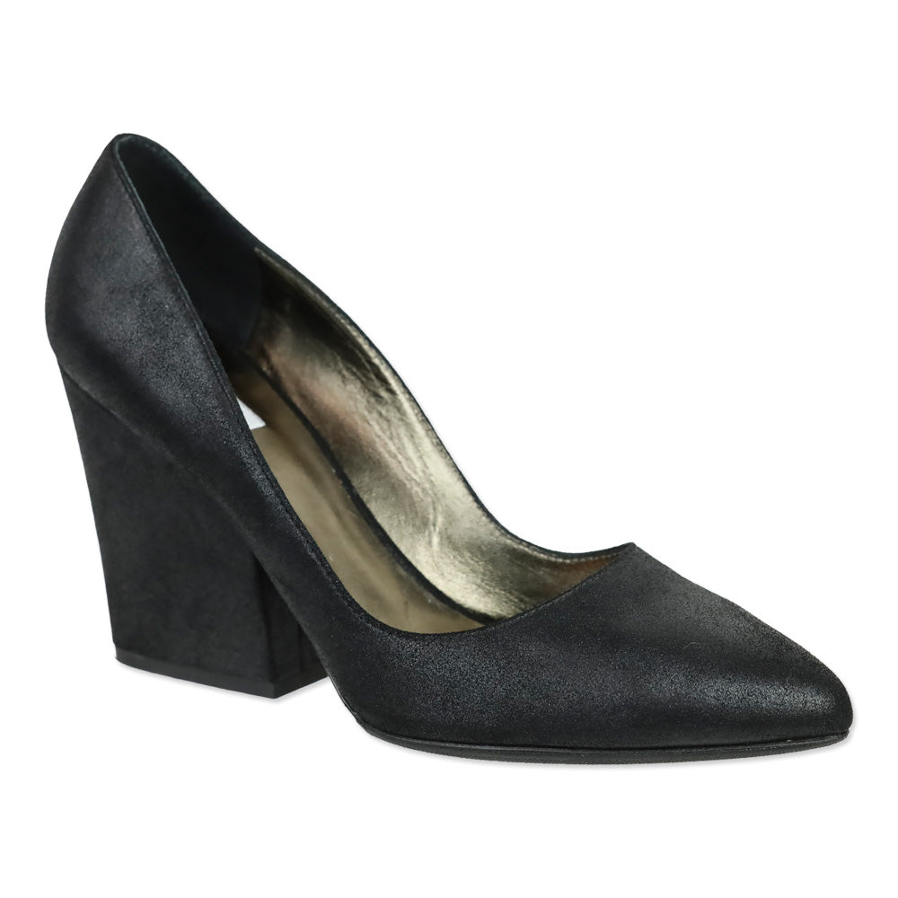 Max Mara Black Leather Pointed Toe Pumps