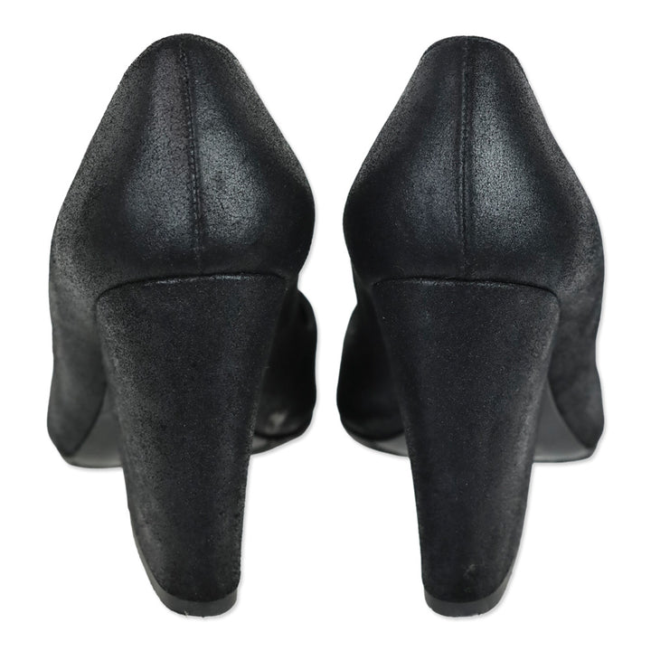 Max Mara Black Leather Pointed Toe Pumps