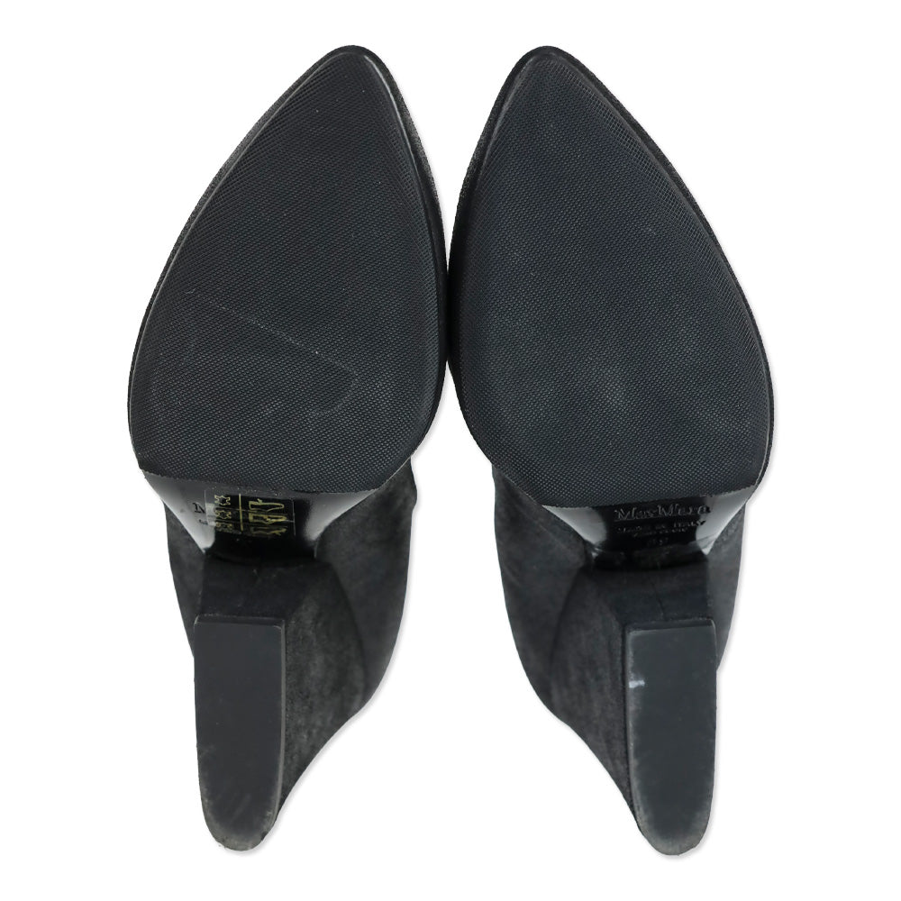 Max Mara Black Leather Pointed Toe Pumps