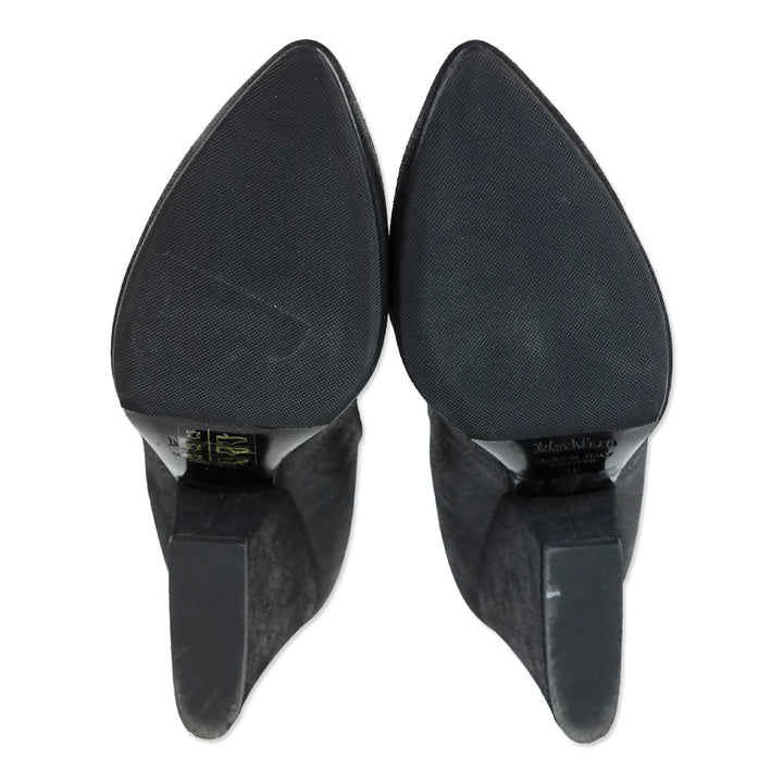 Max Mara Black Leather Pointed Toe Pumps