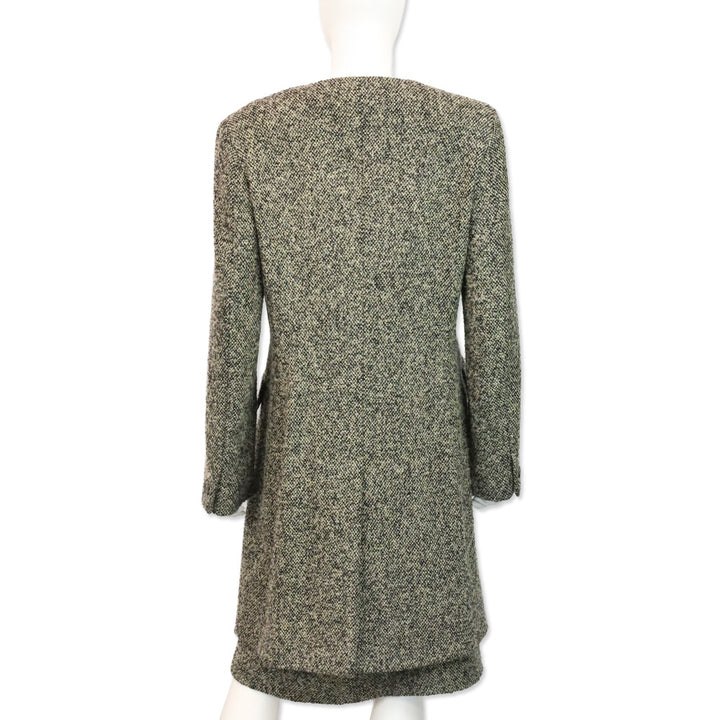 MaxMara Brown/Black Wool Tweed Coat