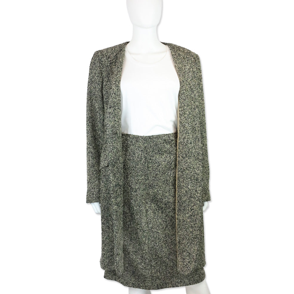 MaxMara Brown/Black Wool Tweed Coat