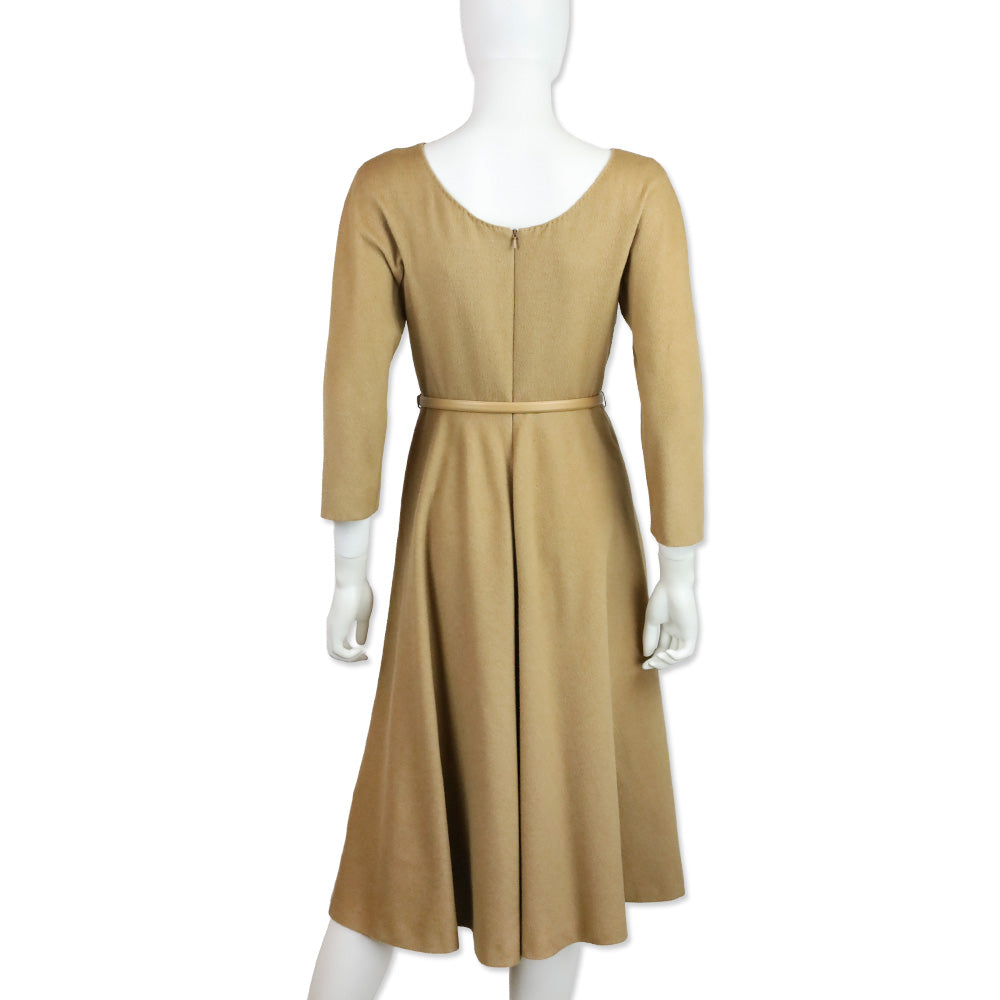 Max Mara Camel Hair Belted Midi Dress