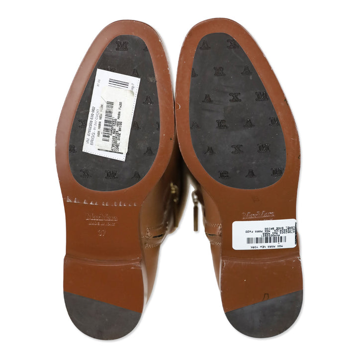 Max Mara FW 20 Camel Brigg Knee High Fold Over Boot