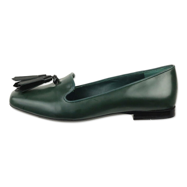 MaxMara Forest Green Tassel Clara Flat Loafer