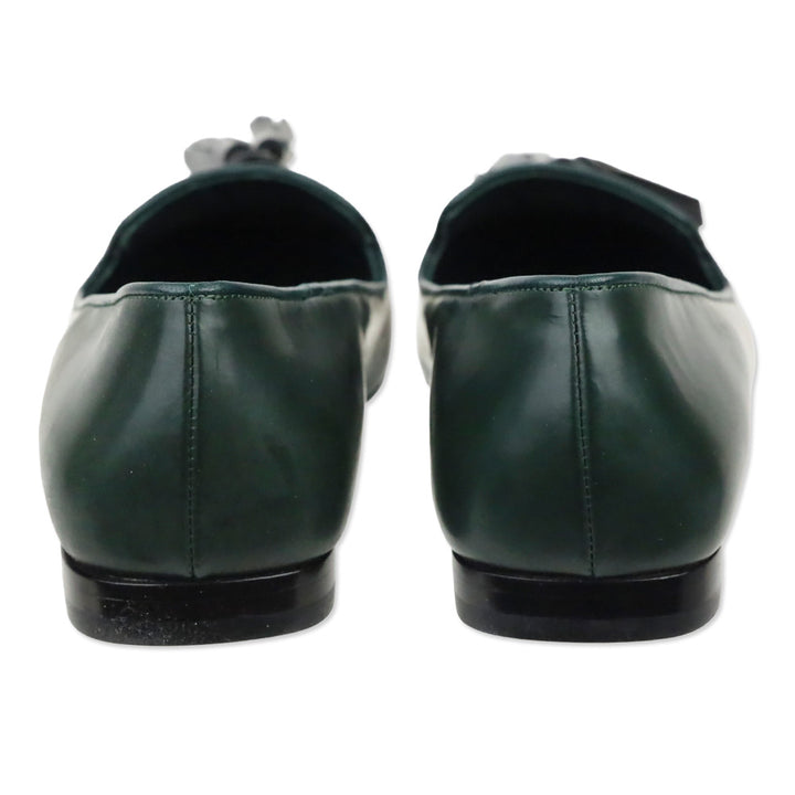 MaxMara Forest Green Tassel Clara Flat Loafer