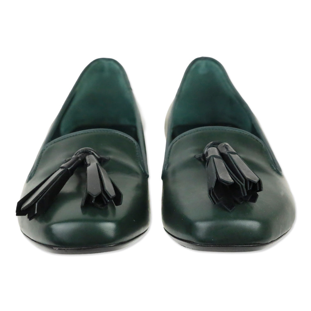 MaxMara Forest Green Tassel Clara Flat Loafer