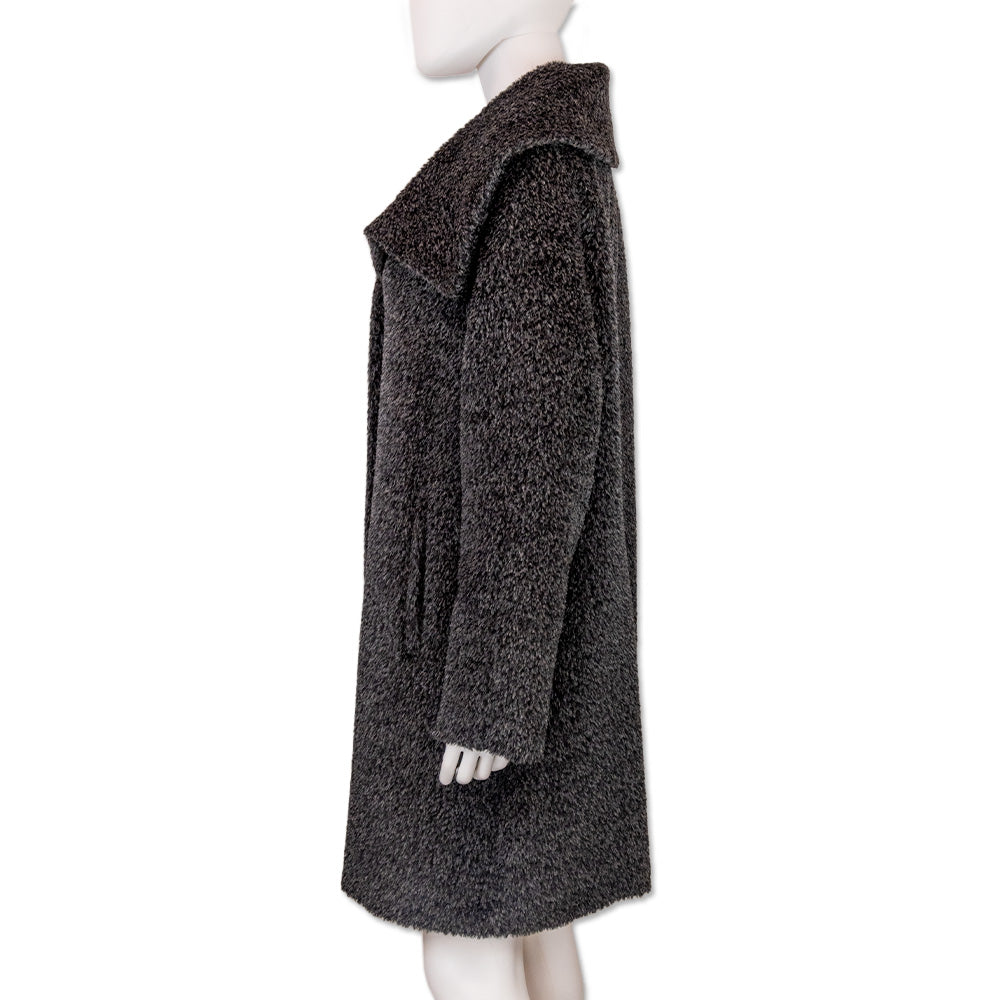 Max Mara Grey Alpaca Wool Teddy Coat