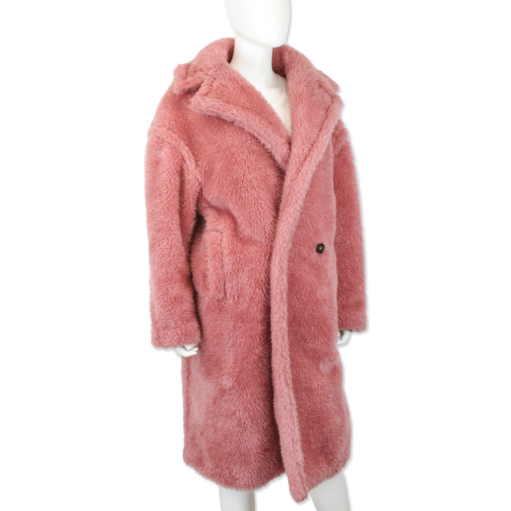 Max Mara Pink Tedgirl Oversized Alpaca And Wool-blend Coat