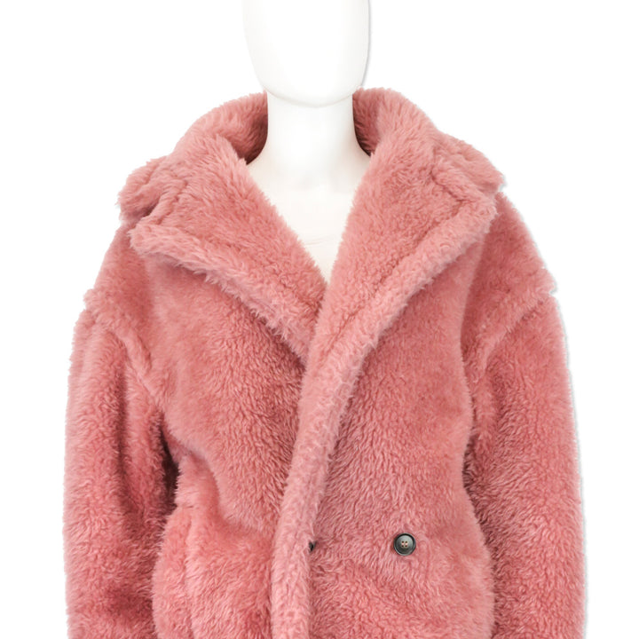 Max Mara Pink Tedgirl Oversized Alpaca And Wool-blend Coat