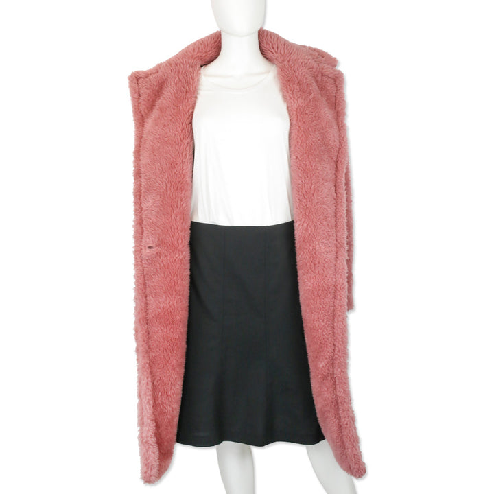 Max Mara Pink Tedgirl Oversized Alpaca And Wool-blend Coat