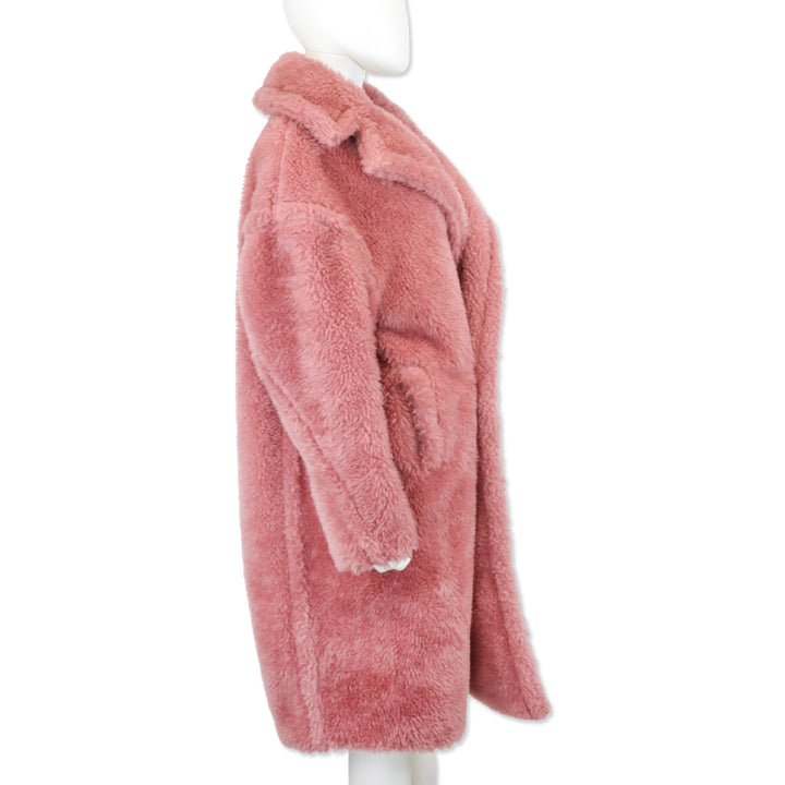 Max Mara Pink Tedgirl Oversized Alpaca And Wool-blend Coat