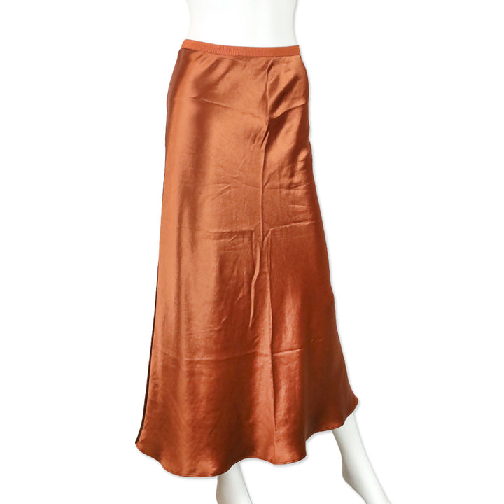 Max Mara Leisure Orange Satin Maxi Skirt