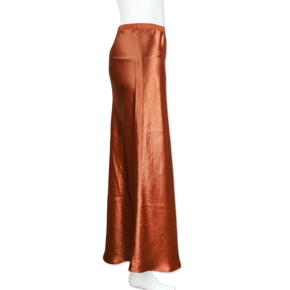 Max Mara Leisure Orange Satin Maxi Skirt