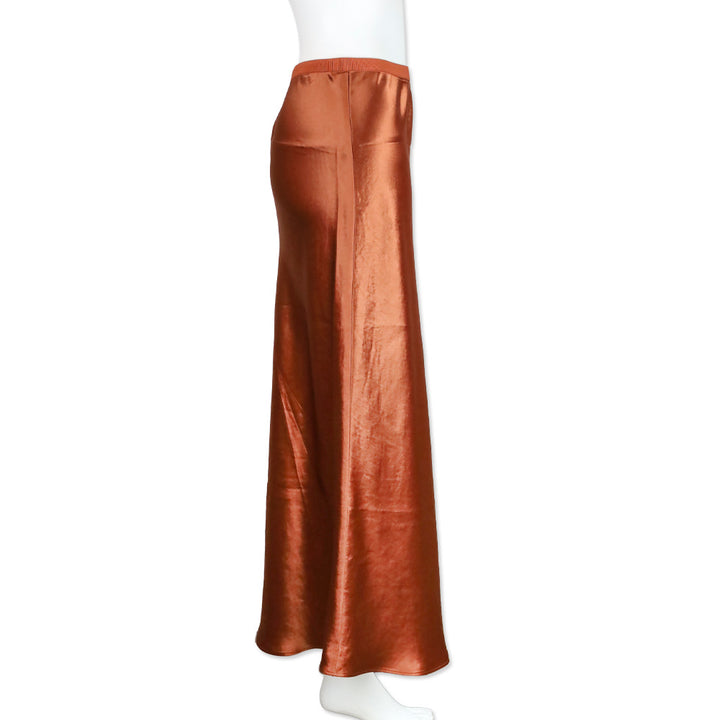 Max Mara Leisure Orange Satin Maxi Skirt