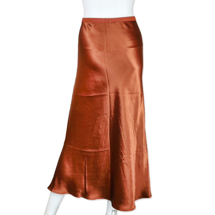 Max Mara Leisure Orange Satin Maxi Skirt