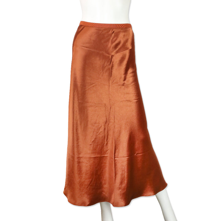 Max Mara Leisure Orange Satin Maxi Skirt