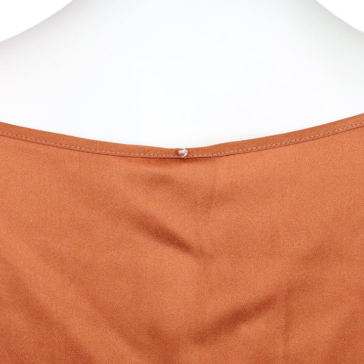 Max Mara Leisure Orange Silk Blend Satin Tank Top
