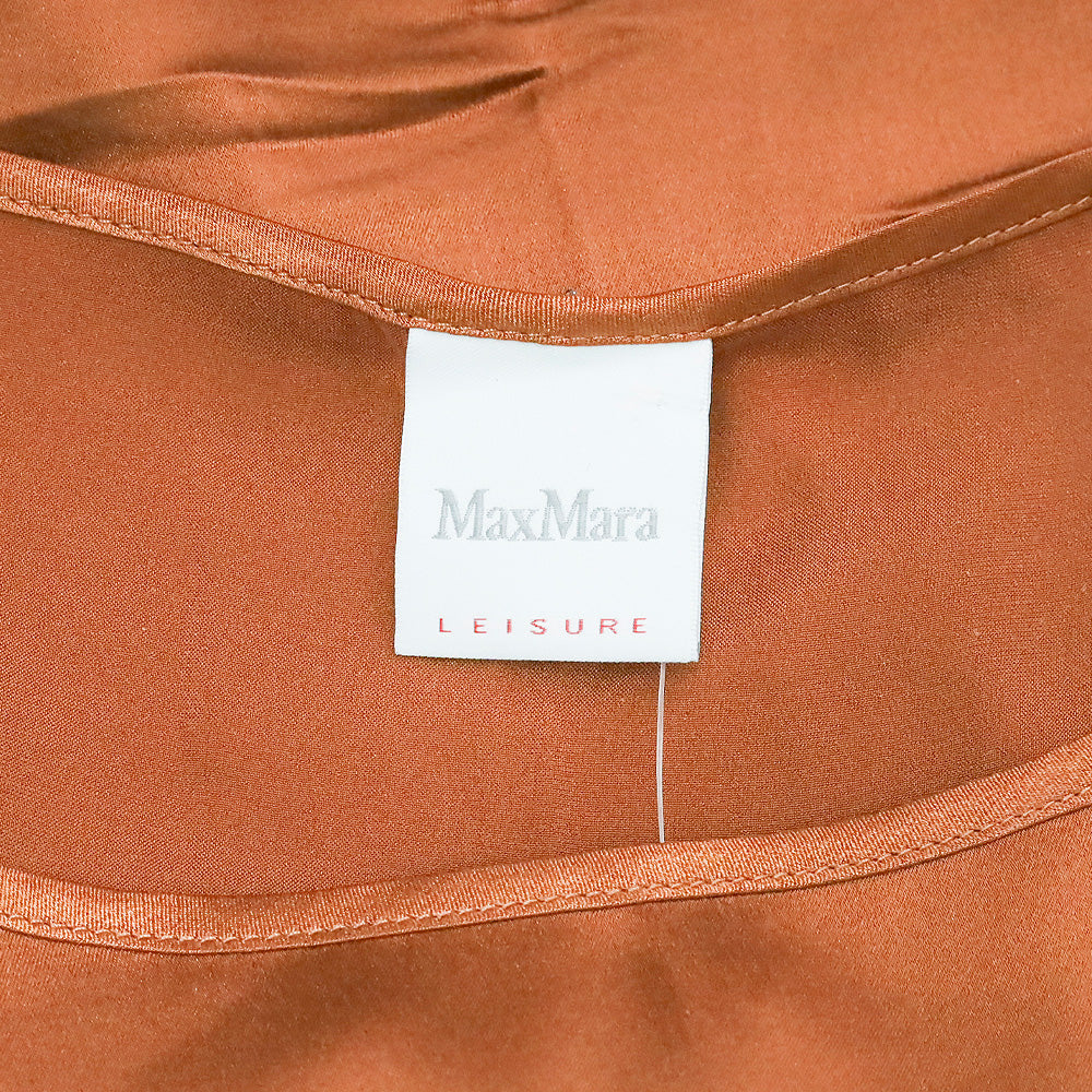 Max Mara Leisure Orange Silk Blend Satin Tank Top