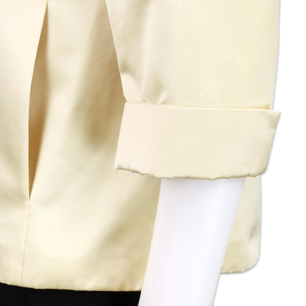 Max Mara Light Yellow Satin Cropped Blazer