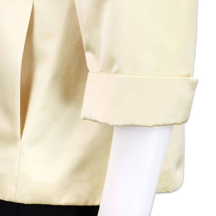 Max Mara Light Yellow Satin Cropped Blazer