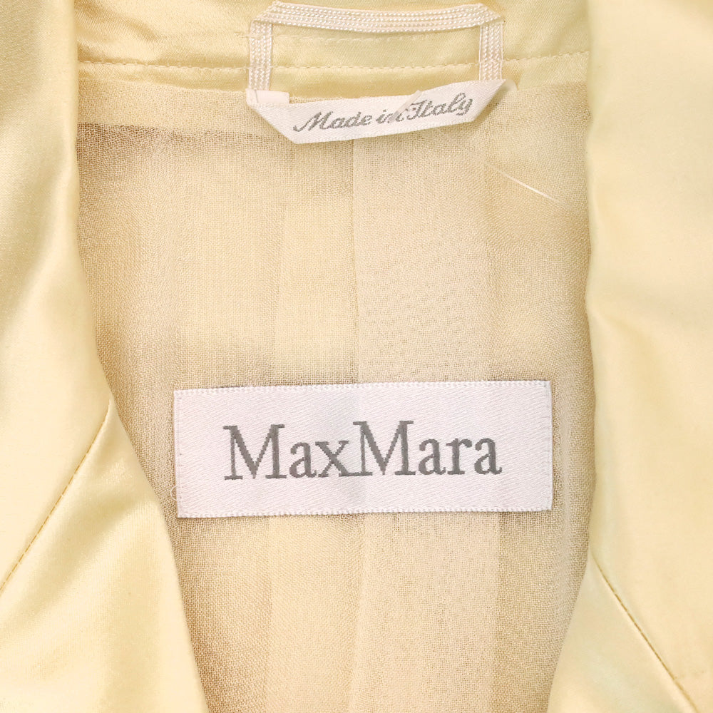 Max Mara Light Yellow Satin Cropped Blazer