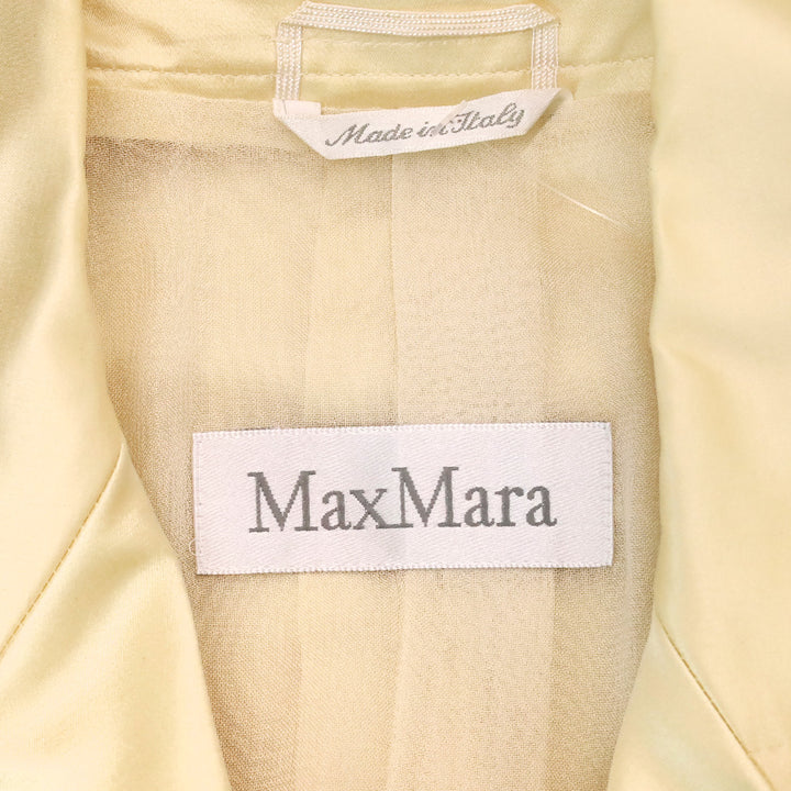 Max Mara Light Yellow Satin Cropped Blazer