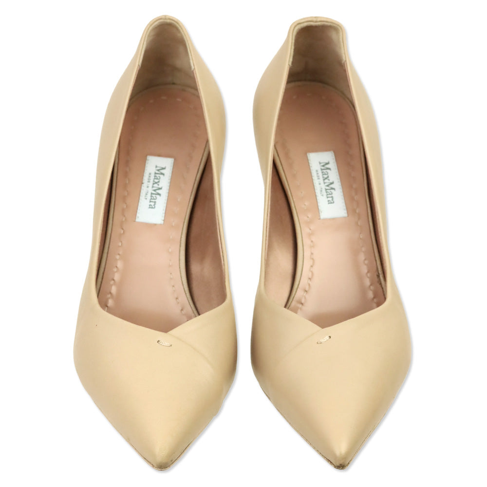 Max Mara Powder Nappa Leather Phyllis Court Pumps