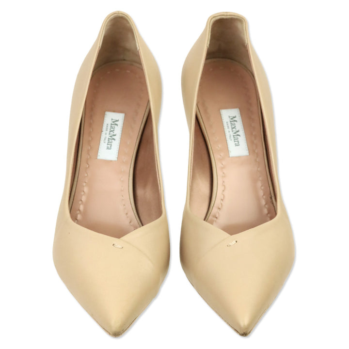 Max Mara Powder Nappa Leather Phyllis Court Pumps