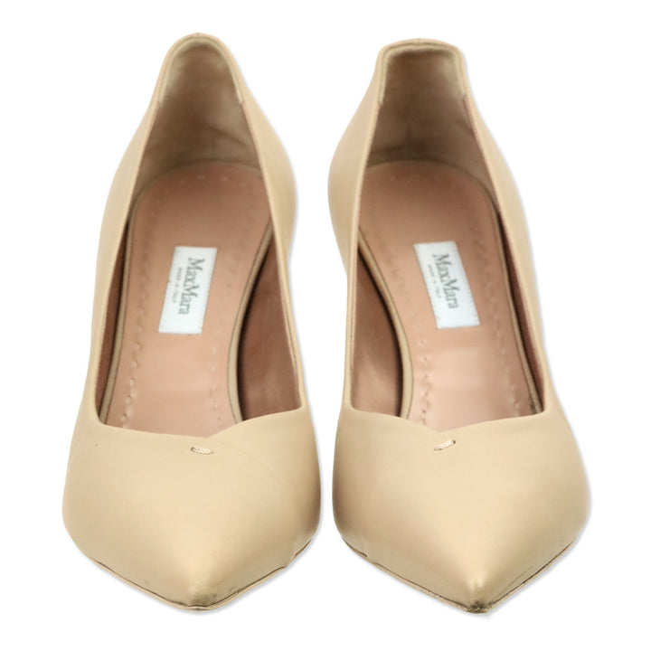 Max Mara Powder Nappa Leather Phyllis Court Pumps